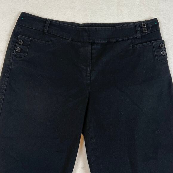 Sandro Women’s Wide Leg Black Cropped Chinos Side Buttons Size 10 Designer - Picture 3 of 9